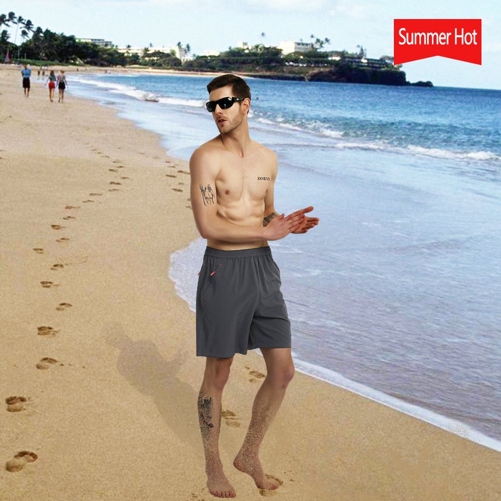 Gititlys Outdoor Shorts with Zipper Pockets Running Pants with Zipped Side