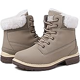 BKWHDAY Winter Boots for Women Snow Boots Waterproof Fur Lined Warm Hiking Boots Ladies Lace Up Walking Boots Anti-Slip Lightweight Outdoor Ankle Boots