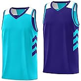 KXK Men's Reversible Basketball Jersey Plain Athletic Sleeveless Tank Top Basketball Shirt Practice Team Uniform