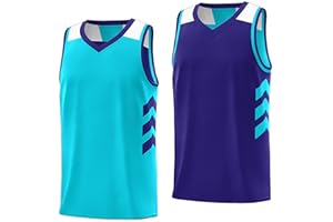 KXK Men's Reversible Basketball Jersey Plain Athletic Sleeveless Tank Top Basketball Shirt Practice Team Uniform