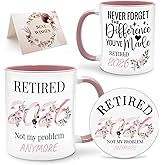 Lingdeer 2026 Retirement Gifts for Woman, 11Oz Coffee Mug with Retired 2026 Coaster, Funny Best Happy Cool Retirement Gifts or Decorations for Mom Teacher Nurse Coworker, Leaving Farewell Goodbye Gift