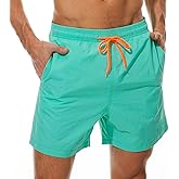 SILKWORLD Men's Swim Trunks Quick Dry Beach Shorts with Pockets