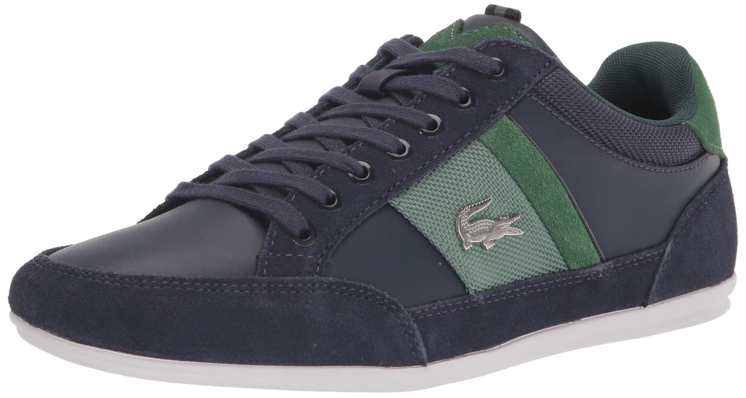 Lacoste Men’s Chaymon Sneaker, Navy/Green, 6.5