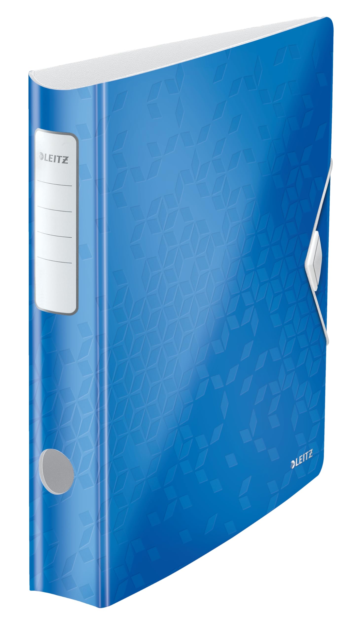 Leitz Lever Arch File, Metallic blue, A4, Curved spine 50mm width, Elastic fastening, Light polyfoam, WOW Range, 11070036