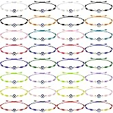 32 Pieces Evil Eye Bracelets Adjustable Evil Eye String Knot Bracelet Good Luck Amulet Bangle Braided Rope Charm Strand for Women Men