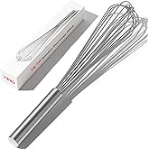 OYV 18/10 Stainless Steel Large Whisk, 17" Commercial Heavy Duty Whisk for Whipping Eggs, Mixing Batter, Making Sauces, Long Wisk Dishwasher Safe