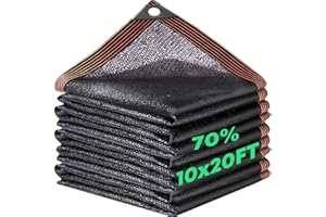 LOVE BEIDI Shade Cloth 20 x 10 FT, 70% Shade Cloth for Garden Patio, Outdoor Shade Garden Sun Shade Mesh Screen Cover for Plants Greenhouse Pergole Lawn Chicken Coop, Black