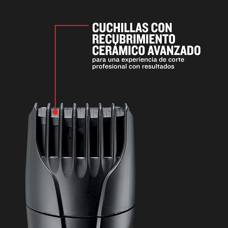Recortadora de Barba Ceramic Beard, Barbero con Cable e Inalámbrico, Cuchillas Cerámica, 9 Ajustes de Longitud, Rueda Zoom Ajuste de Longitud, 40 min Autonomía, Indicador Carga, MB320C