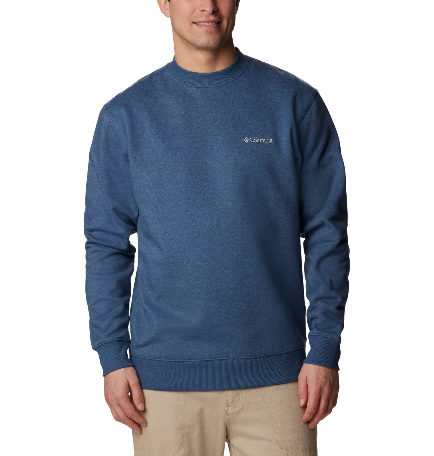 Columbia Mens Hart Mountain II Crew Sweatshirt, Dark Mountain Heather, 4X Image