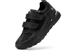 FitVille Extra Wide Walking Shoes for Men Wide Width, Hook and Loop Orthopedic Sneakers for Swollen Feet Neuropathy - Rebound Core V8