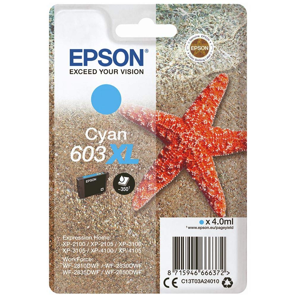 Epson SINGLEPACK Cyan 603XL Ink SUPL
