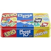 Mattel Games Set of 3 Card Games with UNO, Phase 10 &amp; ONO 99, Travel Fun for Kids &amp; Family Night with Storage Tin Box (Amazon Exclusive)