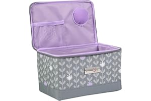 Everything Mary Sewing Case Grey Leaf Print EVM12861-1