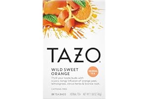 TAZO Wild Sweet Orange Tea Bags, Unsweetened Herbal Tea, Caffeine Free, 20 Total Bags