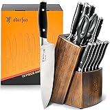 Kitchen Knife Set with Block, 15PCS Full Tang Knife