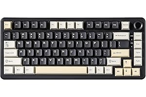 YUNZII B75 Mechanical Keyboard,75% Layout with Knob,Hot Swappable RGB Backlit Gasket Mounted, Creamy Typing, Double-Shot PBT Keycaps,Cherry Profile,for Win/Mac (Black, Blue Grey Tactile Switch)