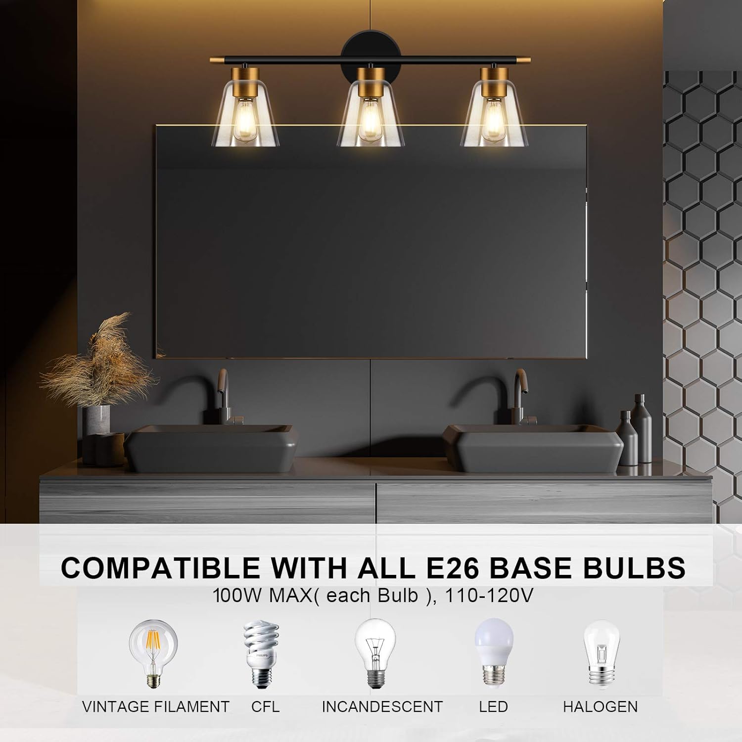Wihtu Bathroom Vanity Light Fixtures