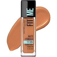 Maybelline New York Fit Me Matte + Poreless Foundation Makeup, For Normal to Oily Skin, Spicy Brown 338, 1 fl oz
