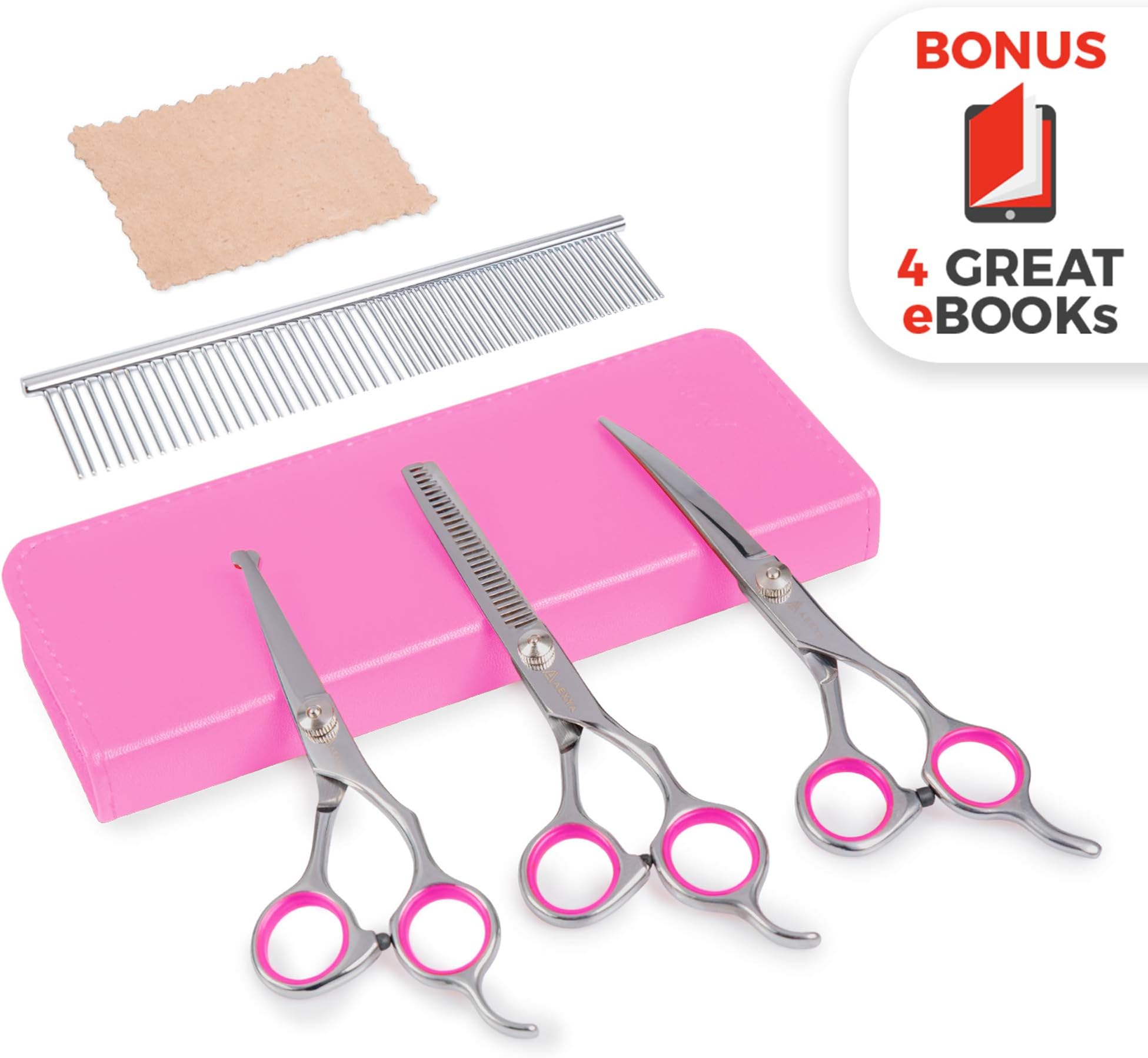 Premium Dog Grooming Scissors (Purple)
