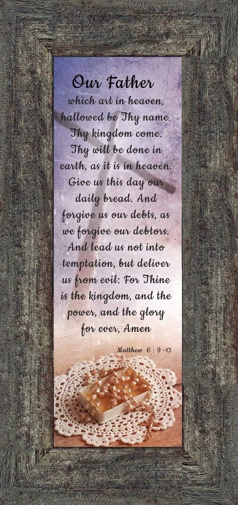 Frames of Mind Lord's Prayer, The Lords Prayer Wall Decor, Bible Verses Wall Décor, 6x12 7370BW