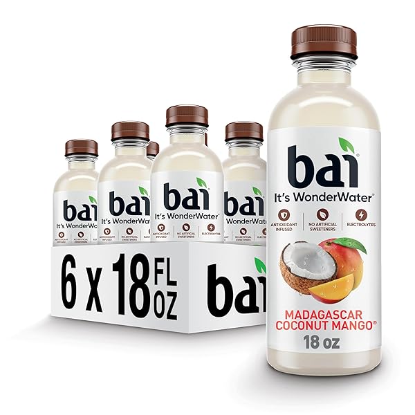 BAI ANTIOXIDANT INFUSED WATER BEVERAGE, MADAGASCAR COCONUT MANGO,...