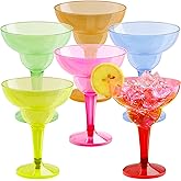 JOYIN 36 Packs Plastic Margarita Glasses Cups 12 oz Disposable Cinco De Mayo Fiesta Party Decoration for Fun Taco Party Supplies, Neon Cocktail Cups, Mexican Theme for Carnivals
