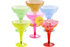 JOYIN 36 Packs Plastic Margarita Glasses Cups 12 oz Disposable Cinco De Mayo Fiesta Party Decoration for Fun Taco Party Suppl