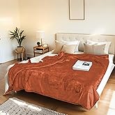 Electric Heated Blanket Throw Size 50"x60" - Flannel & Sherpa Fabric Dual-Sided, 6 Heat Settings & 1-3 Hours Auto Off, Soft & Cozy Warming Throw for Home, Office, or Bed, Machine Washable, Caramel