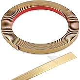 Coengwui Peel and Stick Wall Trim, Flexible Mirror Edging, Finish Molding for Ceiling Floor Tile Edge Furniture and Home Decoration (Matte Gold, 196.8" x 0.4")