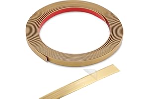 Coengwui Peel and Stick Wall Trim, Flexible Mirror Edging, Finish Molding for Ceiling Floor Tile Edge Furniture and Home Decoration (Matte Gold, 196.8" x 0.4")