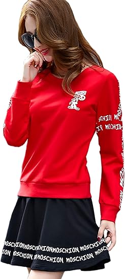 Amazon Co Jp Keimi ケイミ スポーツウェア レディース スウェット上下セット トレーナー ミニスカート セットアップジャージセット 野球 テニス スポーツ トレーニング ジャージ レディース 上下 スウェットスウェットパーカー レディース 韓国 レッド Xxl 服