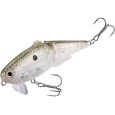 Strike King Wake Shad Fishing Lure, Green Gizzard Shad | Single Jointed Swimming Topwater Wakebait, 1-Ounce, Size 2 Treble Hooks