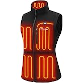 Venustas Women's Heated Fleece Vest with 6 Heating Zones, Ladies' Lightweight Recycled Fleece Electric Vest with Battery