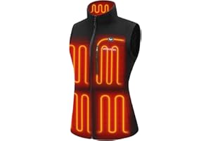 Venustas Women's Heated Fleece Vest with 6 Heating Zones, Ladies' Lightweight Recycled Fleece Electric Vest with Battery