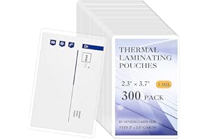 Binditek 5 Mil Business Card Laminating Pouches, 300 Pack, 2.3" x 3.7" Thermal Laminating Sheets for ID Cards, Fits 2" x 3.5"