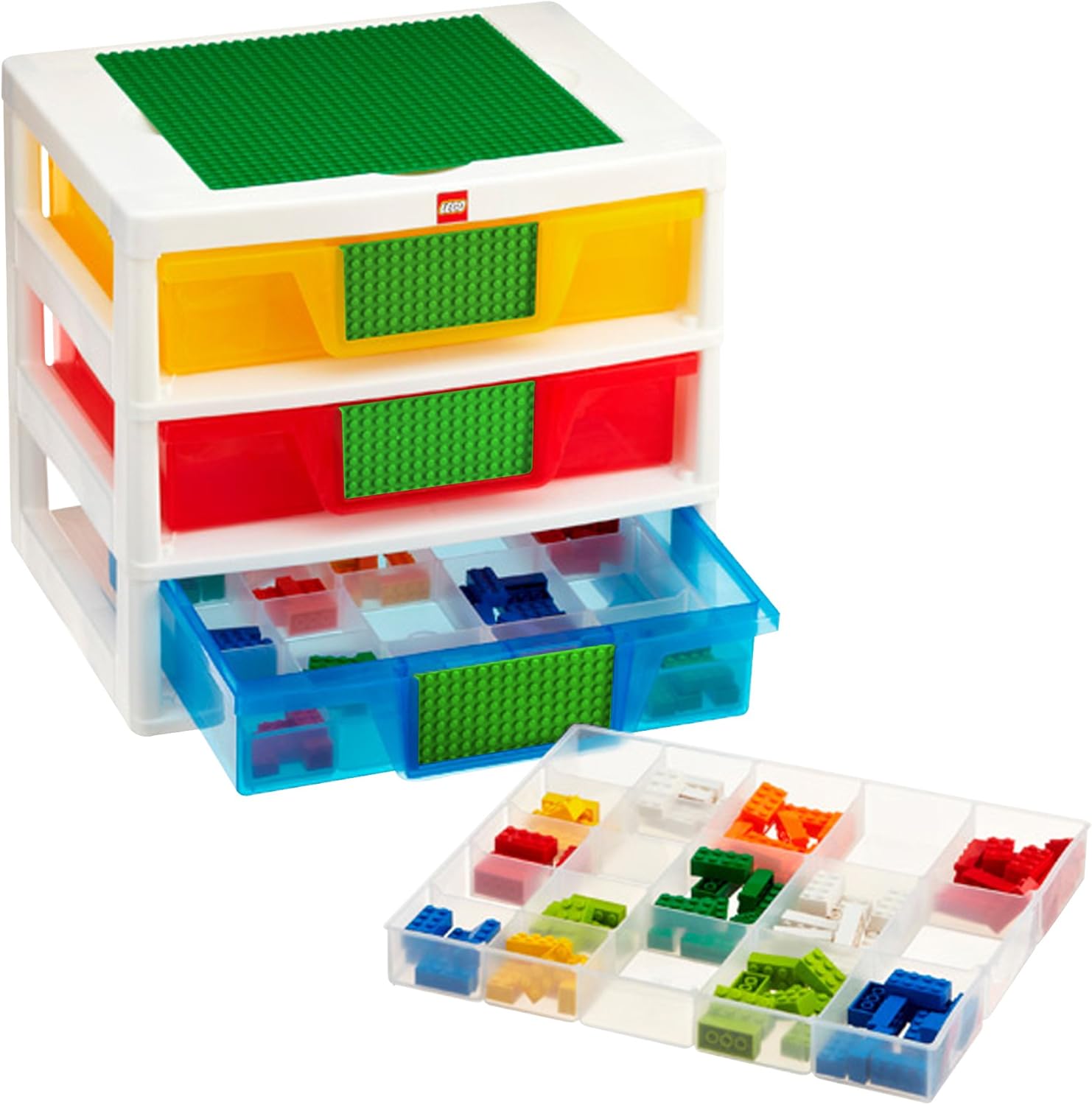 Iris Lego 3 Drawer Sorting System With 1 Large Lego Building Base