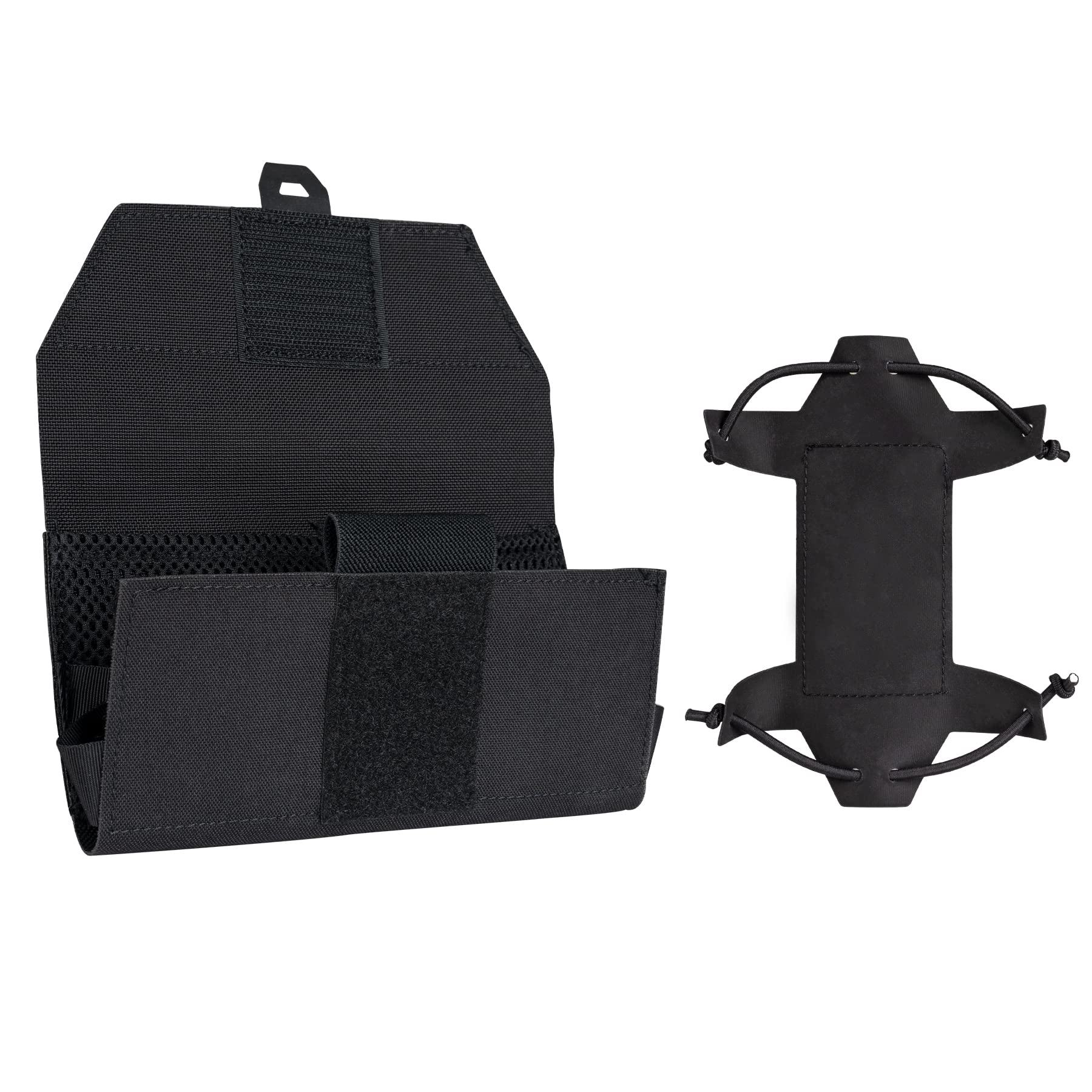 IDOGEAR Tactical Molle Phone Pouch Camo Chest Holder for Vest Plate Utility Military Small Carrier Universal Screen Size 4.7''-6.8'' (Black)