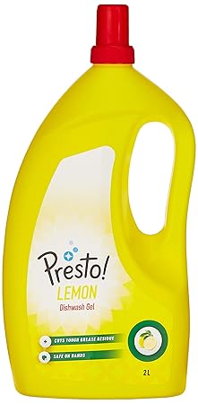 Amazon Brand - Presto! Dish Wash Gel - 2 L (Lemon)