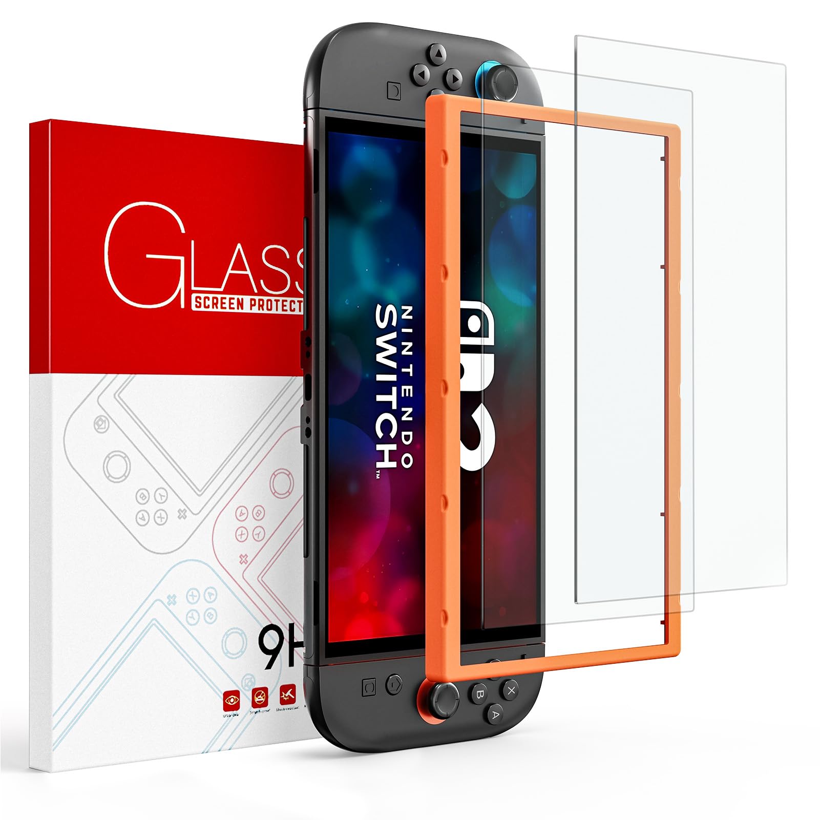 XUNWANN Switch 2 Screen Protector, 2-Pack Tempered Glass Screen Protector for Nintendo Switch 2 (2025 7.9" Model), Easy to Install with Alignment Frame, Bubble Free, HD-Clear, 9H Hardness, Anti-Scratch