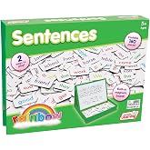 Junior Learning Rainbow Sentences, 160 Pieces, Cardboard, Magnetic | Color-coded educational cards for building CVC words. Ideal for Pre-K to Kindergarten classroom literacy activities