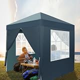 Bonnlo Pop Up Gazebo 2m x 2m with Sides Blue Waterproof Canopy view 7