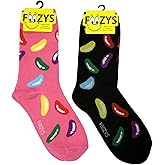 Foozys Women’s Crew Socks | Jelly Beans Sweet Treats Novelty Socks | 2 Pair