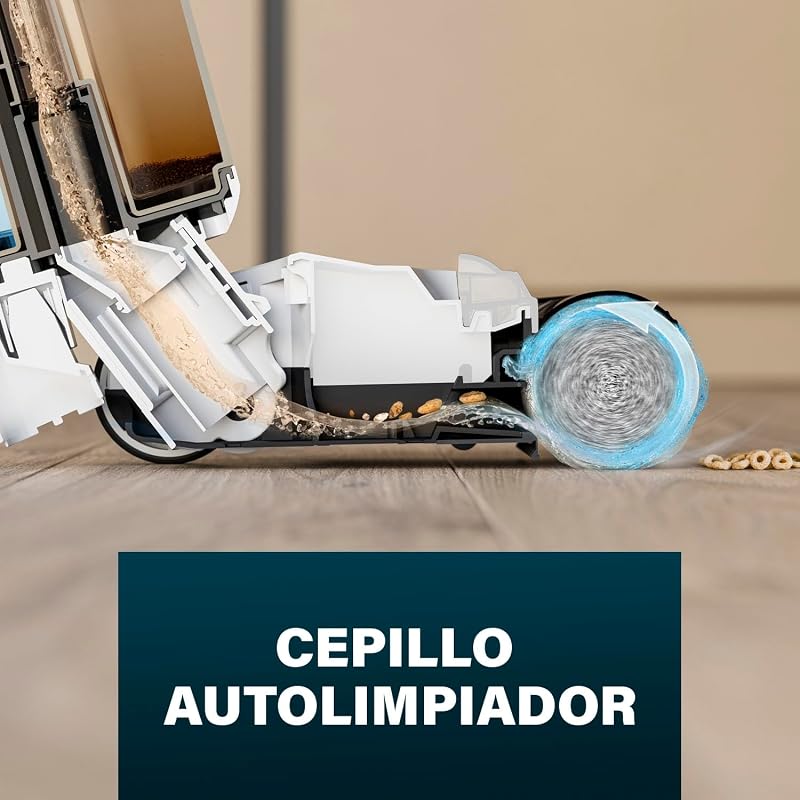 AquaMotion Plus Limpador de Piso, aspiradores 4 em 1, Esfregões & Seca, sem fios, autonomia de 50 minutos, Filtro HEPA, Autolimpeza, 170W, 75dB, ecrã inteligente, base de carregamento, Leve, 337010