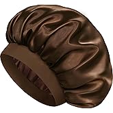 Doitory Satin Silk Bonnet for Hair, Double Layer Sleep Cap for Men &amp; Women | Satin Bonnet for Sleeping, Soft Satin Lined Bonnet for Natural &amp; Curly &amp; Long Hair, Silk Sleep Cap for Men &amp; Women