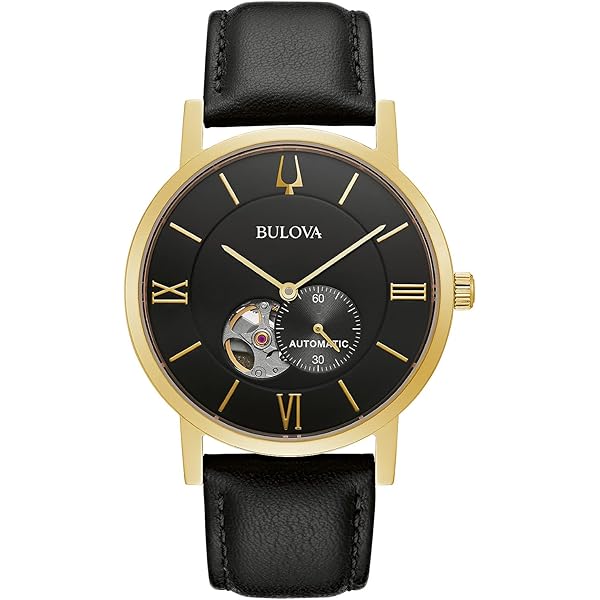 Amazon.com: Bulova Men's Classic 3-Hand Automatic Leather Strap