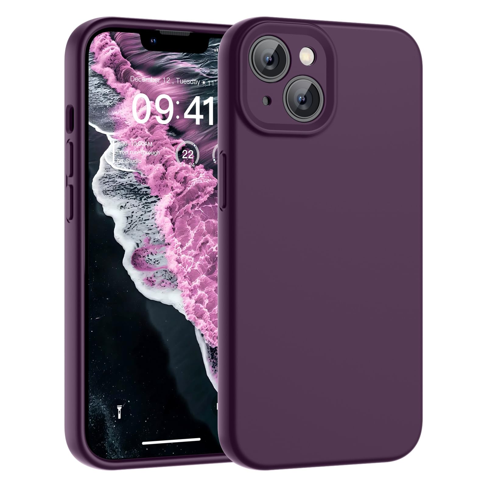 Photo 1 of SUPFINE Designed for iPhone 15 Case,Premium Liquid Silicone with [Soft Anti-Scratch Microfiber Lining][Upgraded Camera Protection] Slim Shockproof Protective Phone Case for Men Women Girls,Dark Purple
