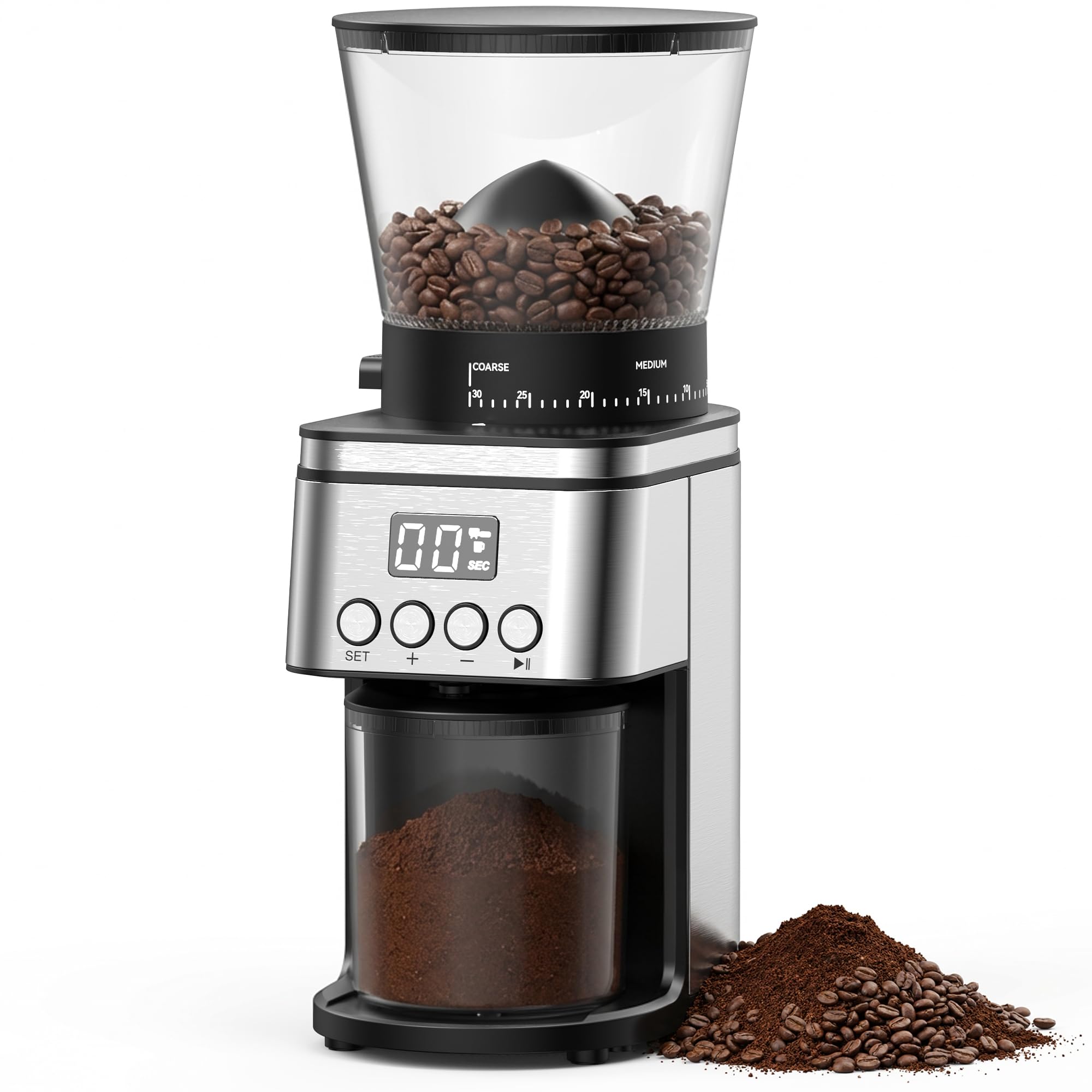 Photo 1 of Conical Burr Coffee Grinder, Electric Coffee Grinder with Adjustable Settings, Conical Burr Mill with Easy-Clean Design – for Espresso, Drip, French Press & Cold Brew