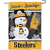Pittsburgh Steelers Holiday Winter Snow Garden Flag Double Sided Banner