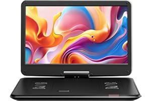 Yoton 17.5" Portable DVD Player with 15.6" HD Swivel Screen for for Kids Elderly, 6 Hours Working Time with Built-in Battery,