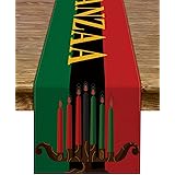 Kwanzaa Table Runner Kinara African American Table Decor African Heritage Holiday Kitchen Dining Room Home Decoration